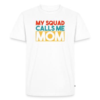 Ma brigade m’appelle maman Typographie rétro - T-shirt Premium bio Homme - blanc - Devant - Nico (187cm)