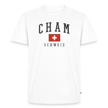 Style du drapeau suisse cham - T-shirt Premium bio Homme - blanc - Devant - Nico (187cm)