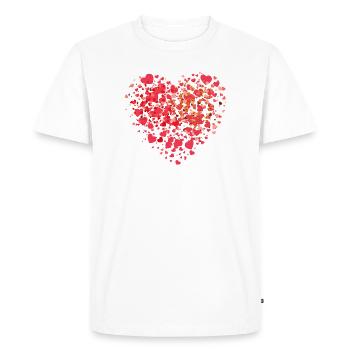 Mosaïque de cœurs de petits cœurs d’amour - T-shirt Premium bio Homme - blanc - Devant - Nico (187cm)