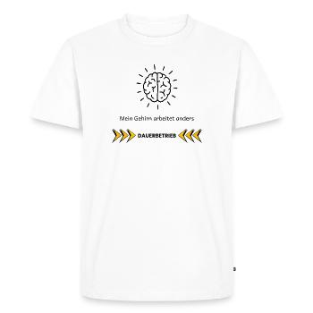 Mon cerveau fonctionne différemment – Conception de la focalisation TDAH - T-shirt Premium bio Homme - blanc - Devant - Nico (187cm)