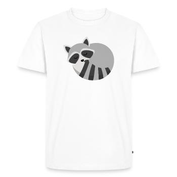 Style minimaliste de raton laveur endormi mignon - T-shirt Premium bio Homme - blanc - Devant - Nico (187cm)