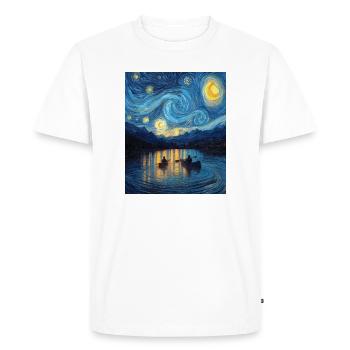 Kayak Van Gogh Starry Night - Men's Premium Organic T-Shirt - white - Front - Nico (187cm)