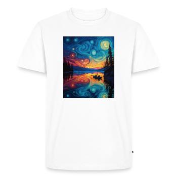 Kayak Van Gogh Starry Night - Men's Premium Organic T-Shirt - white - Front - Nico (187cm)