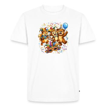 Animaux de carnaval drôles – Motif coloré de carnaval - T-shirt Premium bio Homme - blanc - Devant - Nico (187cm)
