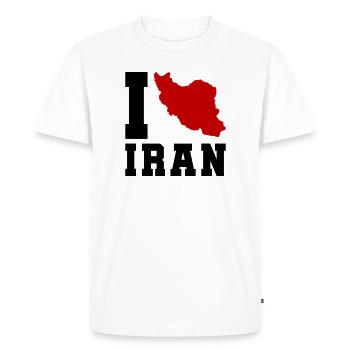 I Love Iran - Men's Premium Organic T-Shirt - white - Front - Nico (187cm)