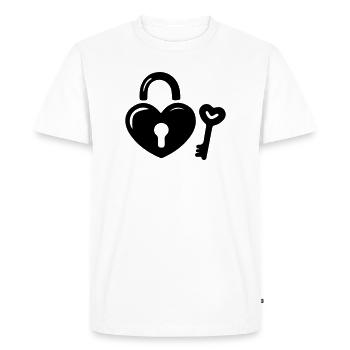 Clé de Cœur - T-shirt Premium bio Homme - blanc - Devant - Nico (187cm)