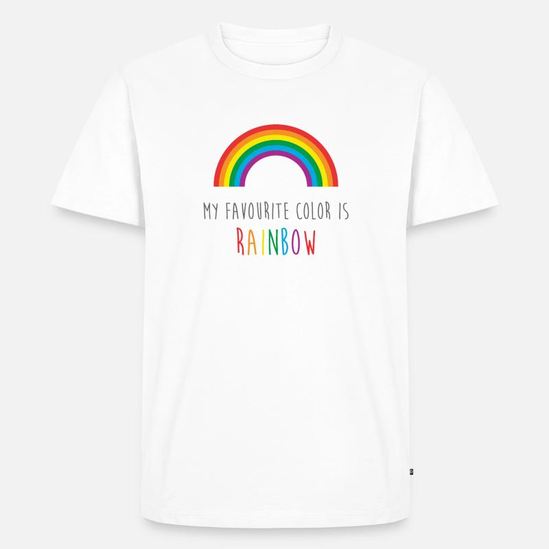 Mein Lieblingsregenbogen - Männer Premium Bio T-Shirt - Weiß