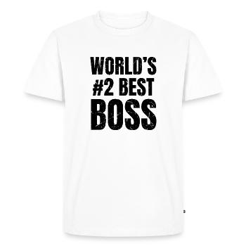 World's Best Chef No. 2 Office Humor Retro - Men's Premium Organic T-Shirt - white - Front - Nico (187cm)
