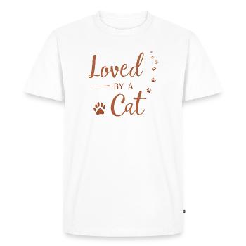 Aimé par un chat - T-shirt Premium bio Homme - blanc - Devant - Nico (187cm)