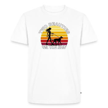 Deux beautés en fuite Dog Retro Design - T-shirt Premium bio Homme - blanc - Devant - Nico (187cm)