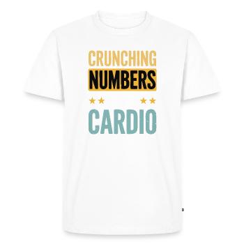 Crunching Numbers - Cardio Financial Humor - Men's Premium Organic T-Shirt - white - Front - Nico (187cm)