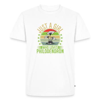 Juste une fille qui adore la plante de philodendrons - T-shirt Premium bio Homme - blanc - Devant - Nico (187cm)
