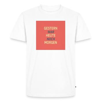 Yesterday was still tomorrow - Men's Premium Organic T-Shirt - white - Front - Nico (187cm)