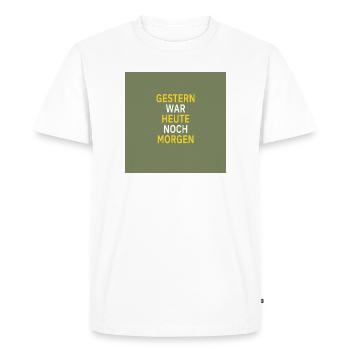 Yesterday was still tomorrow - Men's Premium Organic T-Shirt - white - Front - Nico (187cm)