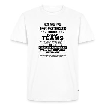 Stolzer Chef dieses tollen Teams - Men's Premium Organic T-Shirt - white - Front - Nico (187cm)