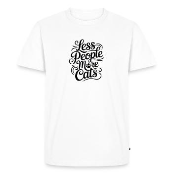Moins de monde, plus de chats - T-shirt Premium bio Homme - blanc - Devant - Nico (187cm)