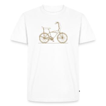 Silhouette vintage de vélo Bonanza années 80 à 90 - T-shirt Premium bio Homme - blanc - Devant - Nico (187cm)