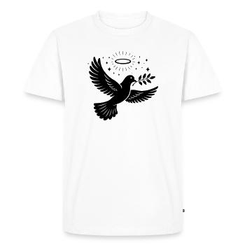 Colombe Sainte Chrétienne - T-shirt Premium bio Homme - blanc - Devant - Nico (187cm)