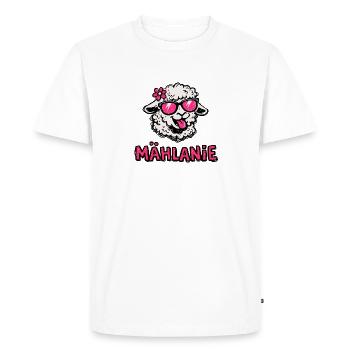Tondre l’agneau avec des lunettes roses Mählanie Melanie Mouton - T-shirt Premium bio Homme - blanc - Devant - Nico (187cm)