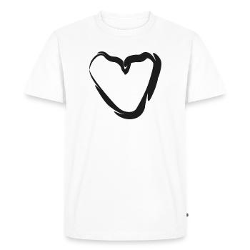Motif de cœur dessiné à la main - T-shirt Premium bio Homme - blanc - Devant - Nico (187cm)