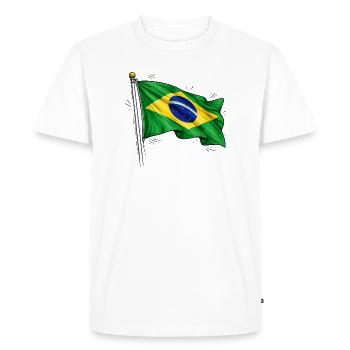 Drapeau du Brésil - T-shirt Premium bio Homme - blanc - Devant - Nico (187cm)