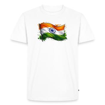 India Flag - Men's Premium Organic T-Shirt - white - Front - Nico (187cm)