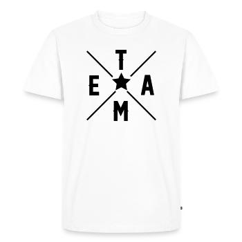 Équipe - T-shirt Premium bio Homme - blanc - Devant - Nico (187cm)
