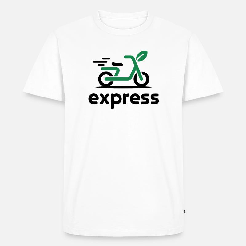 Eco Express Leaf Roller Logo - Männer Premium Bio T-Shirt - Weiß