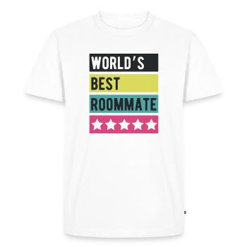 World’s Best Roommate Retro Stars - Men's Premium Organic T-Shirt - white - Front - Nico (187cm)