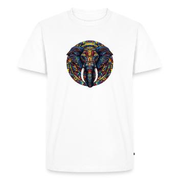 Colorful Elephant Mandala - Men's Premium Organic T-Shirt - white - Front - Nico (187cm)