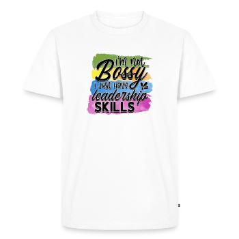 Je ne suis pas un patron, j’ai des compétences en leadership - T-shirt Premium bio Homme - blanc - Devant - Nico (187cm)