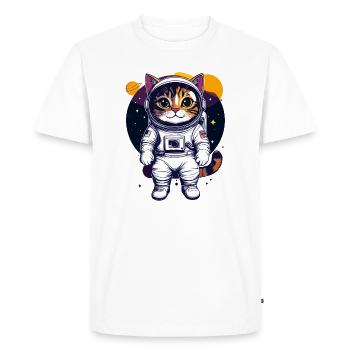 Cool Space Cat Cat Astronaut Cats Design - Men's Premium Organic T-Shirt - white - Front - Nico (187cm)