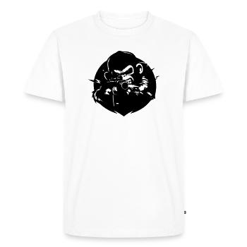 Monkey with Rifle - Men's Premium Organic T-Shirt - white - Front - Nico (187cm)