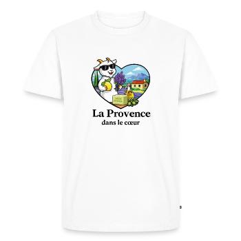 La Provence dans le Cœur Chèvre Lavande Sud France - T-shirt Premium bio Homme - blanc - Devant - Nico (187cm)