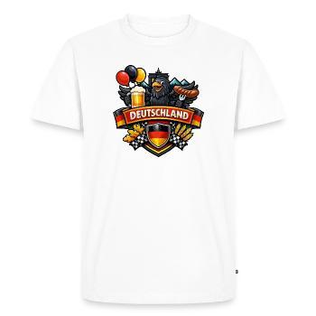 Bandeau animé allemand Bisouille saucisse - T-shirt Premium bio Homme - blanc - Devant - Nico (187cm)
