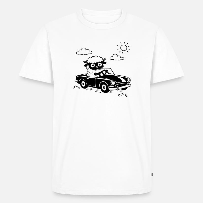 Sheep Cabrio - Männer Premium Bio T-Shirt - Weiß