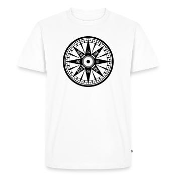 Compass – Wind Rose, Ship's Compass - Men's Premium Organic T-Shirt - white - Front - Nico (187cm)