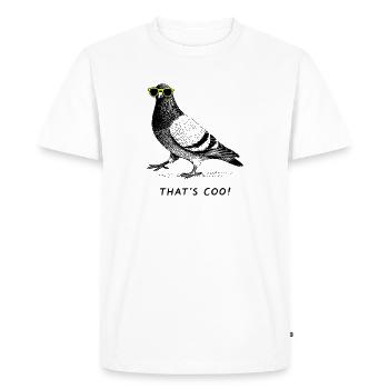 C’est Coo - Cool Pigeon - T-shirt Premium bio Homme - blanc - Devant - Nico (187cm)
