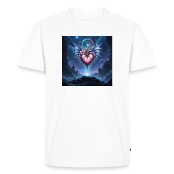 Cœur Ailé dans le Cosmos - T-shirt Premium bio Homme - blanc - Devant - Nico (187cm)