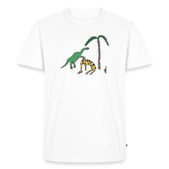 Tigre & Dino - T-shirt Premium bio Homme - blanc - Devant - Nico (187cm)