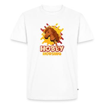 Cheval Pop Art de Cavalerie Hobby - T-shirt Premium bio Homme - blanc - Devant - Nico (187cm)