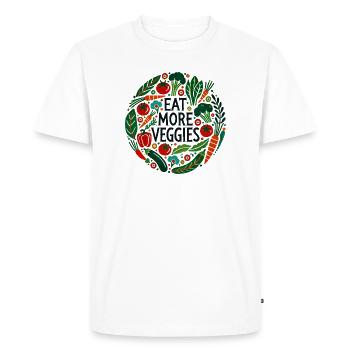Mangez plus de légumes Motif circulaire de légumes - T-shirt Premium bio Homme - blanc - Devant - Nico (187cm)