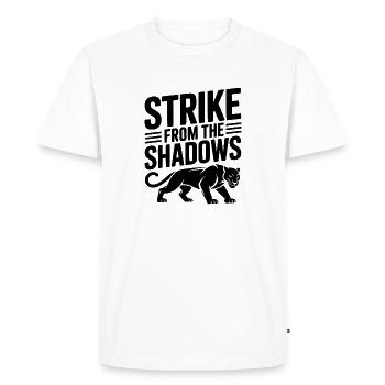Strike from the Shadows - Men's Premium Organic T-Shirt - white - Front - Nico (187cm)