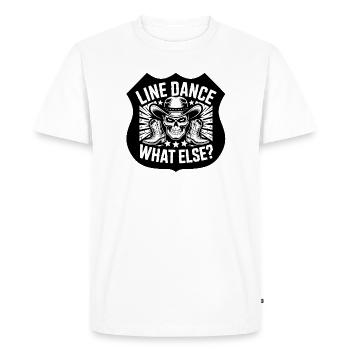Line Dance Skull Western Shirt - Men's Premium Organic T-Shirt - white - Front - Nico (187cm)