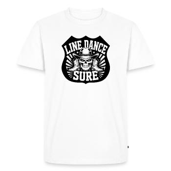 Line Dance Skull Boots Hat - Men's Premium Organic T-Shirt - white - Front - Nico (187cm)