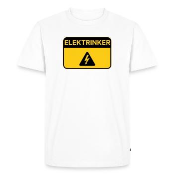 Elektrinker – Funny pun Electrician Beer - Men's Premium Organic T-Shirt - white - Front - Nico (187cm)
