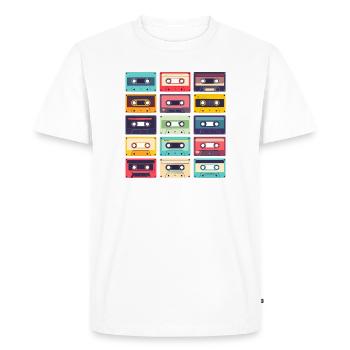 Motif Pop Art des cassettes - T-shirt Premium bio Homme - blanc - Devant - Nico (187cm)