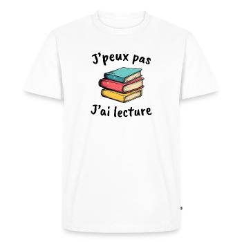 books, reader's gift idea, I can't I have - Men's Premium Organic T-Shirt - white - Front - Nico (187cm)