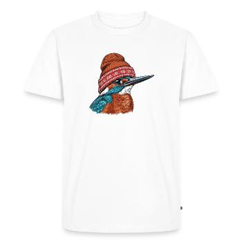 Tuque douillet Kingfisher - T-shirt Premium bio Homme - blanc - Devant - Nico (187cm)