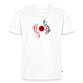 Koi dans le cercle zen rouge - T-shirt Premium bio Homme - blanc - Devant - Nico (187cm)